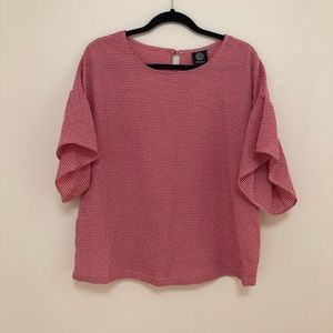 [NWOT] Bobeau Ruffle Sleeve Gingham Blouse